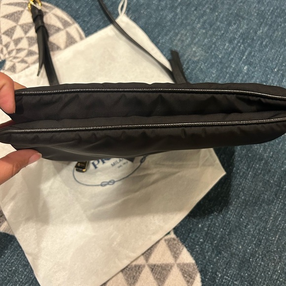 Prada Tessuto Nylon Soft Calf Double Zip Crossbody Bag - Picture 3 of 11